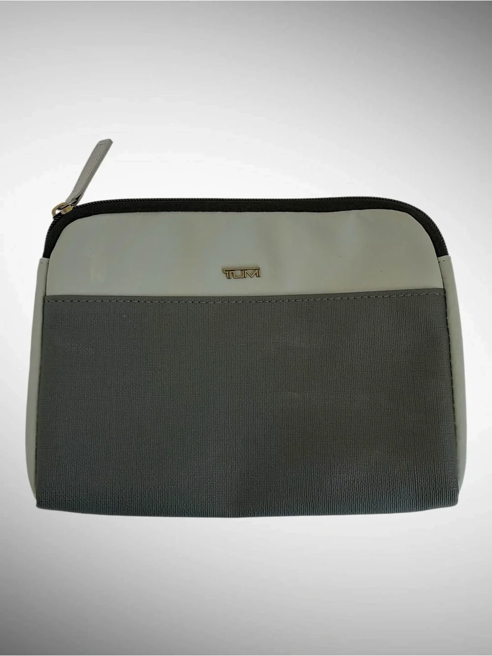 TUMI for Delta Travel Zip Pouch Organizer Gray Black